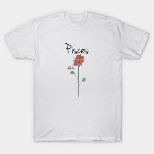 Pisces zodiac sign horoscope flower art T-Shirt